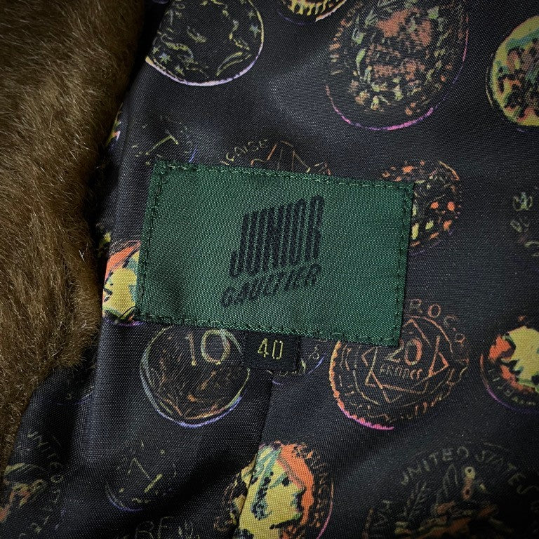 JUNIOR GAULTIER 90's ウールツイードファーテーラードジャケット アウター ブレザー Archive アーカイブ Jean Paul GAULTIER ゴルチエ レディース