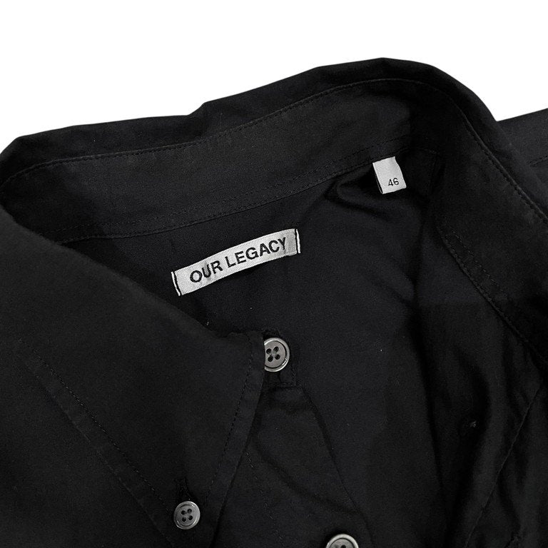 OUR LEGACY BORROWED BD SHIRT BLACK VOILE コットンボイルオーバーサイズボタンダウンシャツ ブラウス トップス アワーレガシー メンズ