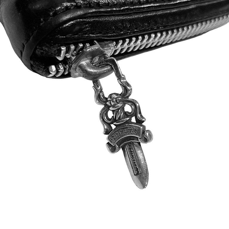 CHROME HEARTS REC F ZIP PLANE プレーンレザーダガーモチーフラウンドジップロングウォレット 長財布 ラウンドファスナー クロムハーツ メンズ レディース ユニセックス