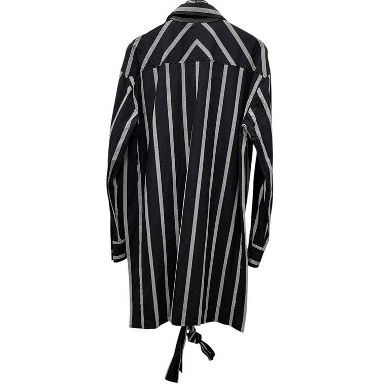 Vivienne Westwood MAN サイドディープスリットベルテッドストライプロングシャツコート オーブ 刺繍 内ベルト トップス アウター ジャケット ヴィヴィアンウエストウッド マン メンズ