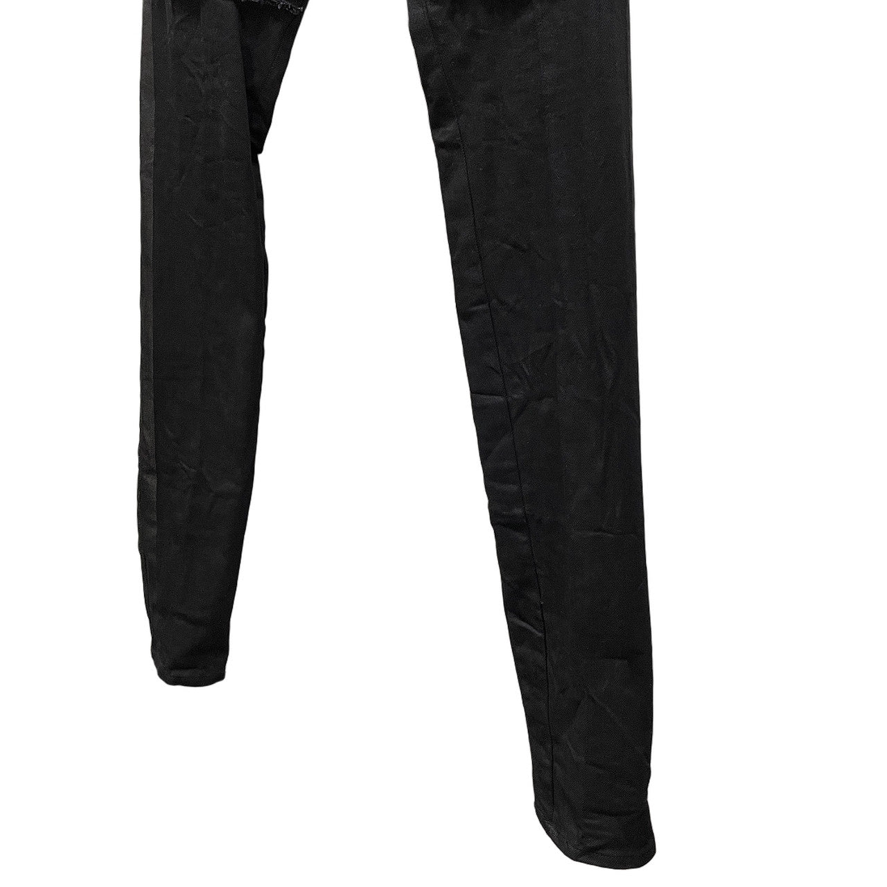 kiryuyrik 18AW PA Denime Paint Bondage Pants ストレッチブラックデニムサイドラインコーティングボンテージスキニーパンツ ボトムス 定価38,880円 キリュウ メンズ