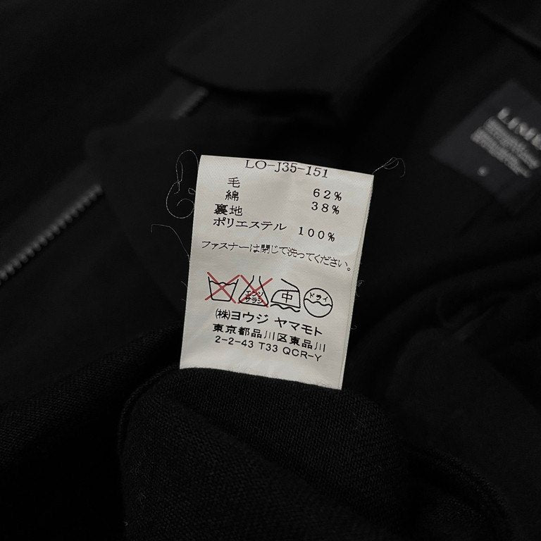 LIMI feu ウールサージショートダブルライダースジャケット ブルゾン コート アウター Yohji Yamamoto リミフゥ ヨウジヤマモト レディース