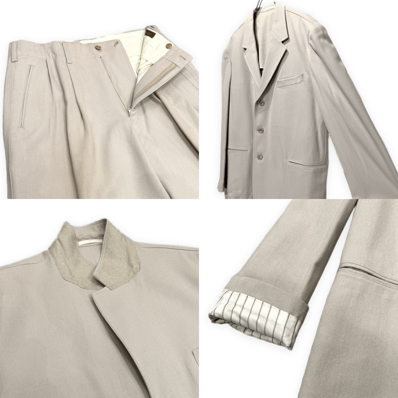 Y's for men ウールセットアップスーツ 3Bテーラードジャケット 2タックワイドテーパードパンツ スラックス トラウザーズ Archive 90s Yohji Yamamoto Pour Homme ヨウジヤマモトプールオム ワイズフォーメン メンズ