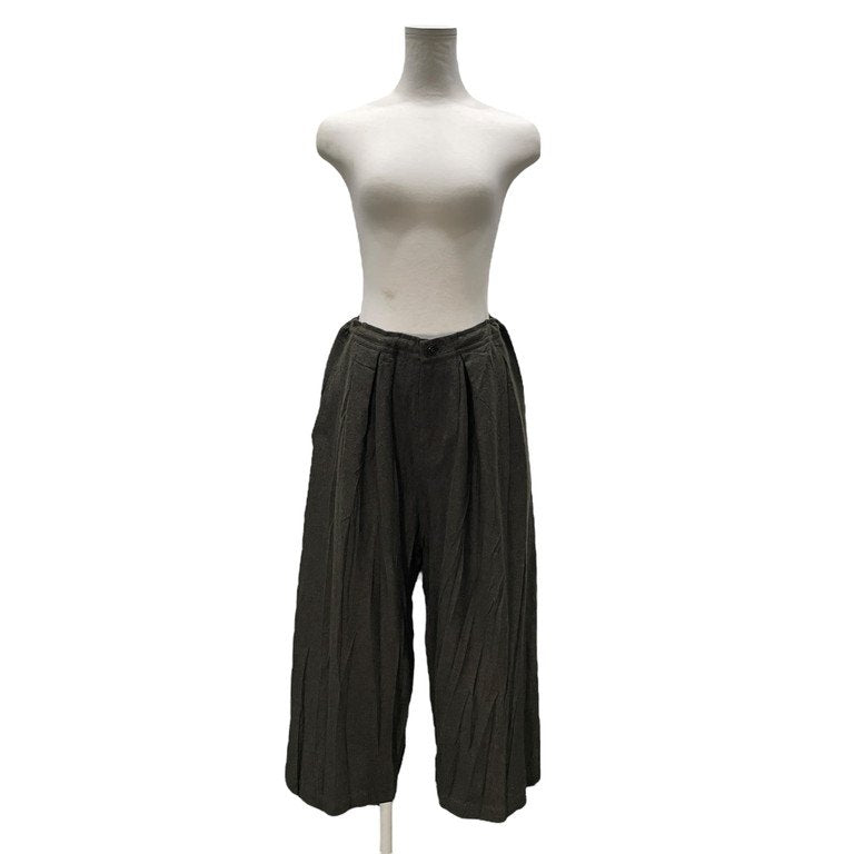 Y's 18AW ウールフランネルプリーツ加工イージーワイドパンツ ボトムス シワ加工 LOOK3 Archive Yohji Yamamoto Femme ワイズ ヨウジヤマモトファム レディース