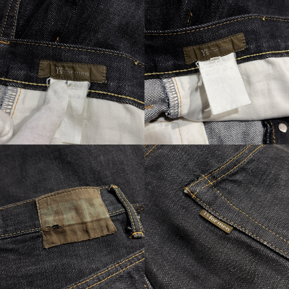 Y's for men オフセットセンターループセルビッジブラックデニムパンツ セルヴィッジ 赤耳 ジーンズ ボトムス Archive Yohji Yamamoto Pour Homme ヨウジヤマモトプールオム ワイズフォーメン メンズ