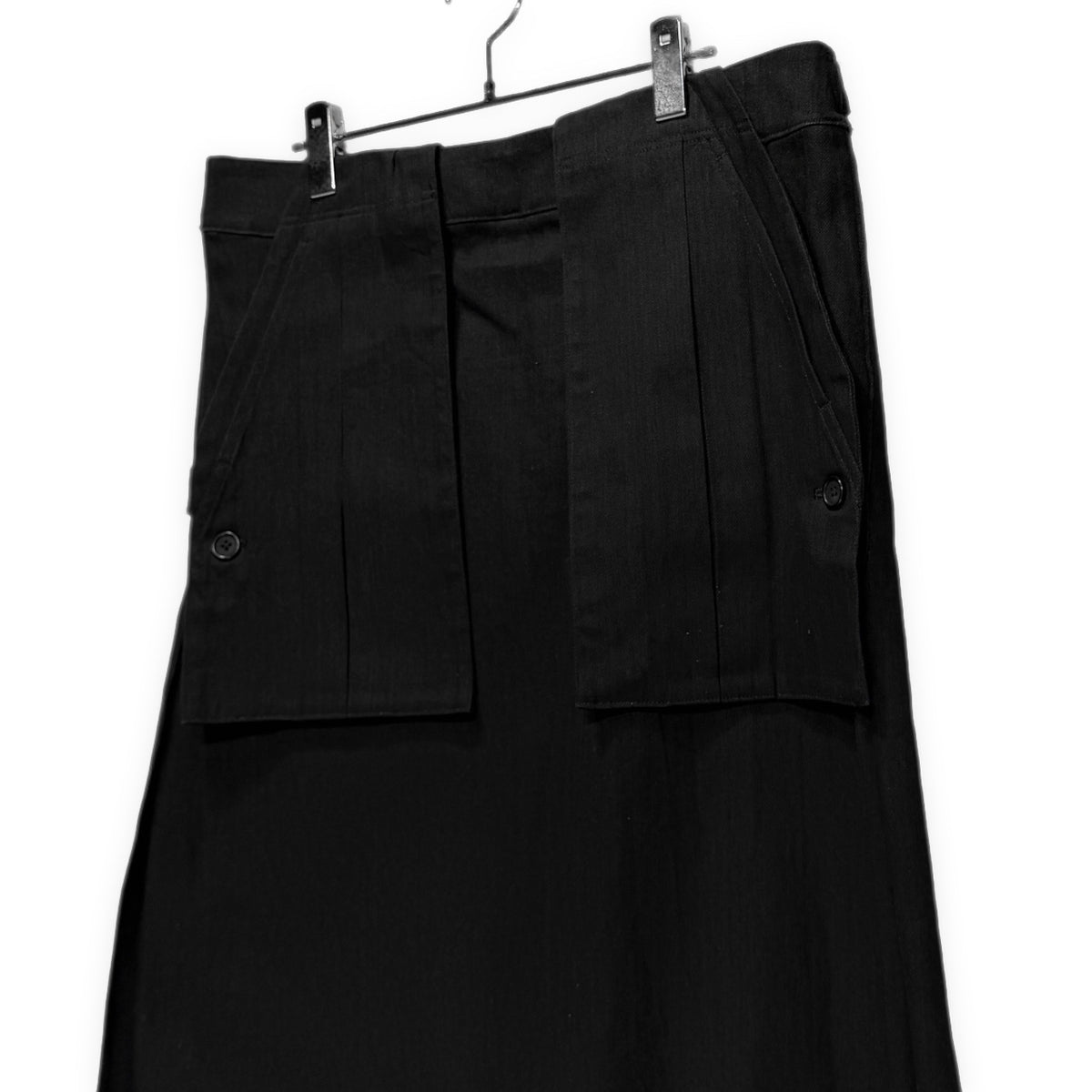 Yohji Yamamoto Pour Homme 16AW ブラックデニム手織りプリーツキルトスカート 巻き ボトムス パンツ Archive ヨウジヤマモトプールオム メンズ