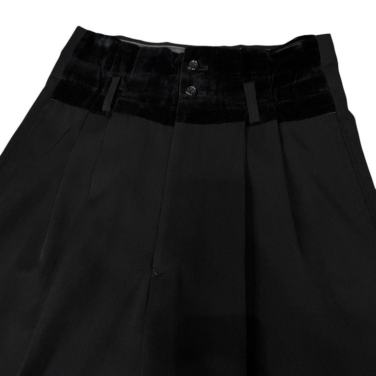 COMME des GARCONS 88AW ウールギャバジンベロア切替ハイウエストパンツ スラックス Archive Red is Black レッドイズブラック エスニックレッド 80s 初期 ボトムス CdG コムデギャルソン レディース