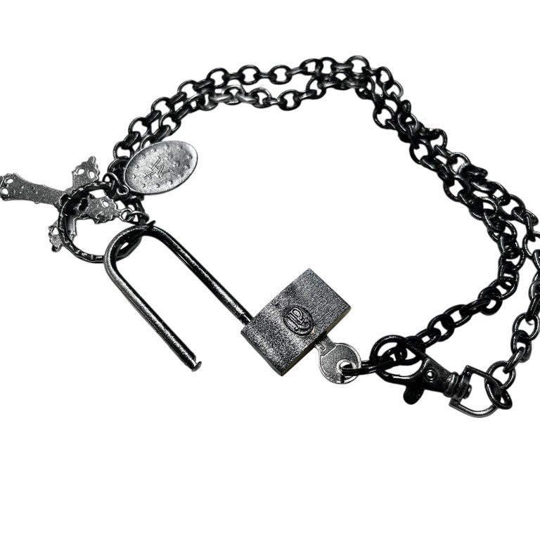 Jean Paul GAULTIER スカルロザリオマリアパドロックチェーンネックレス 一点物 激レア 希少 Archive 90s 00s JPG 未使用 クロス 十字架 南京錠 ペンダント アクセサリー ジャンポールゴルチエ メンズ レディース ユニセックス