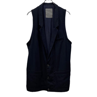 Yohji Yamamoto Pour Homme 94AW ウールハンドステッチスクエアカットロングベスト Archive 90s マリオネット期 ジレ トップス ノースリーブ ジャケット ブルゾン コート アウター ヨウジヤマモトプールオム メンズ