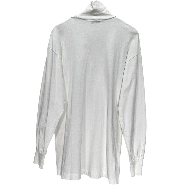 COMME des GARCONS HOMME PLUS 88AW コットン天竺ホワイトハイネック袖リブカットソー Tシャツ Tee T-shirt トップス Archive 80s コムデギャルソンオムプリュス メンズ