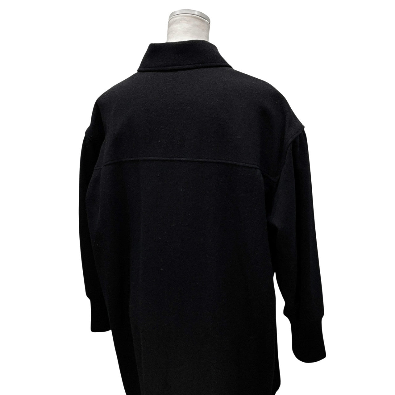 Yohji Yamamoto +NOIR 18AW ウールフラノ袖リブダブルポケットジップアップシャツジャケット ブルゾン コート アウター ヨウジヤマモトプリュスノアール レディース