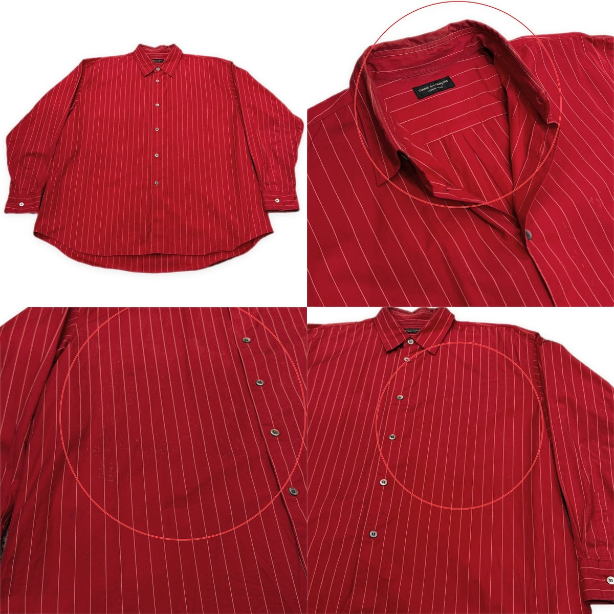 COMME des GARCONS HOMME PLUS コットンブロードストライプボックスシルエットシャツ オーバーサイズ ブラウス トップス Archive 80s 90s コムデギャルソンオムプリュス メンズ