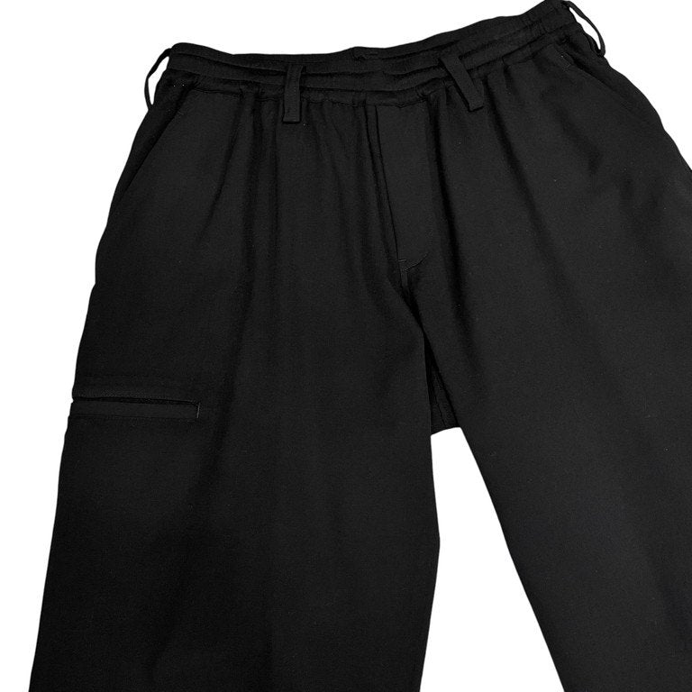REGULATION Yohji Yamamoto MEN 22SS ウールギャバジン裾リブテーパードイージーパンツ ボトムス HG-P02-140 レギュレーション ヨウジヤマモト メン メンズ