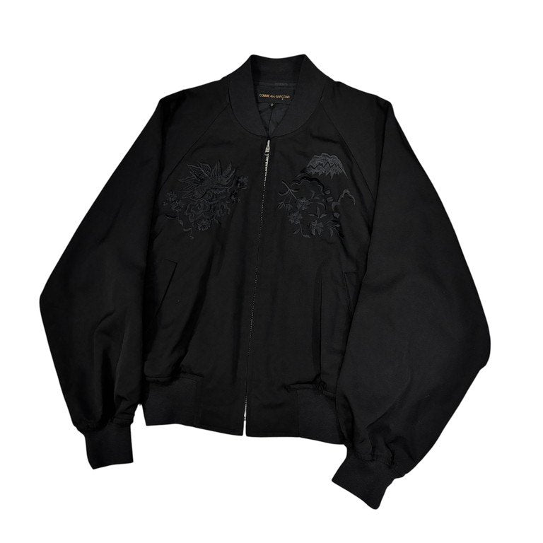 COMME des GARCONS 92SS ウールギャバジン富士龍刺繍スーベニアジャケット Archive Unfinished AD1991 90s 港商コラボ元ネタ 希少 スカジャン ブルゾン コート アウター コムデギャルソン
