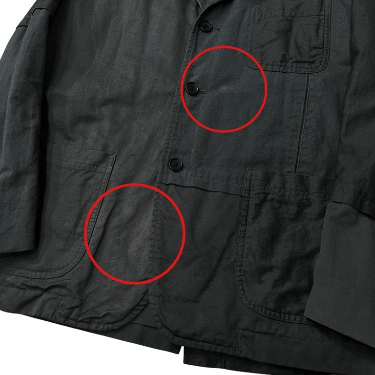 COMME des GARCONS HOMME 21SS コットンリネン製品染め切替パッチワークジャケット ブルゾン コート アウター コムデギャルソンオム メンズ