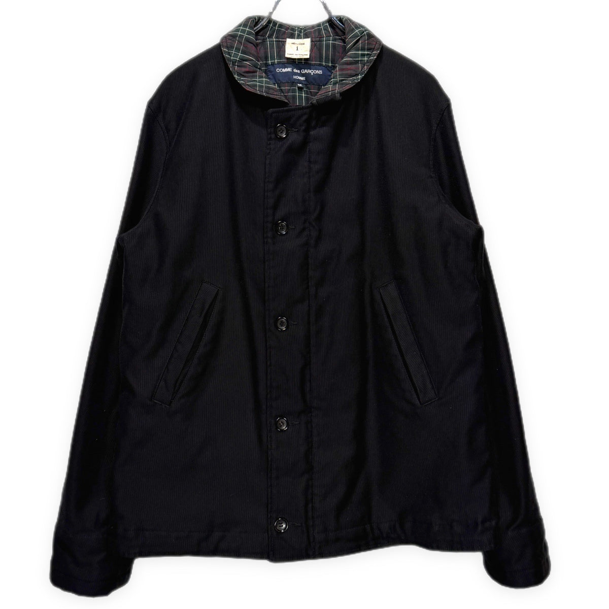 COMME des GARCONS HOMME 裏地チェックキルティング袖リブ中綿ワークジャケット コート ブルゾン アウター Archive SAMPLE コムデギャルソンオム メンズ