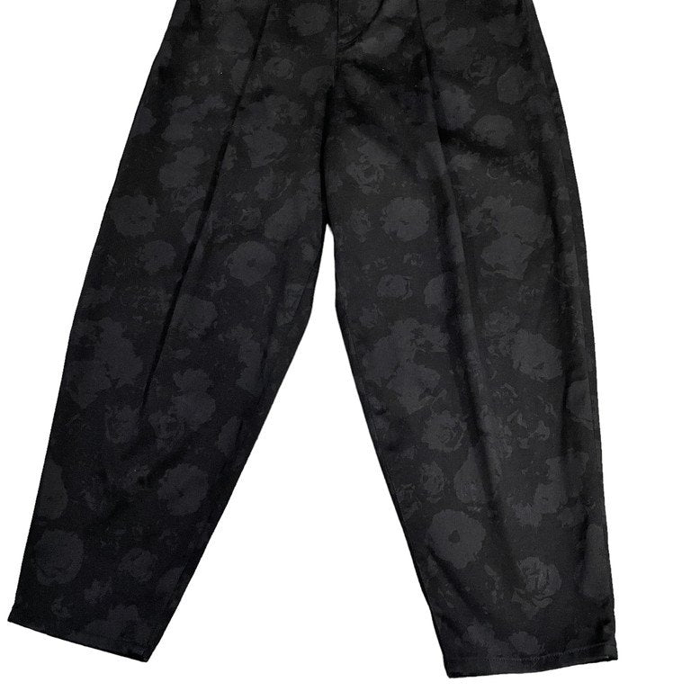 LAD MUSICIAN 18AW ROSE MIX PANTS コットンギャバジンシャドーローズプリントストレッチテーパードワイドパンツ 花柄