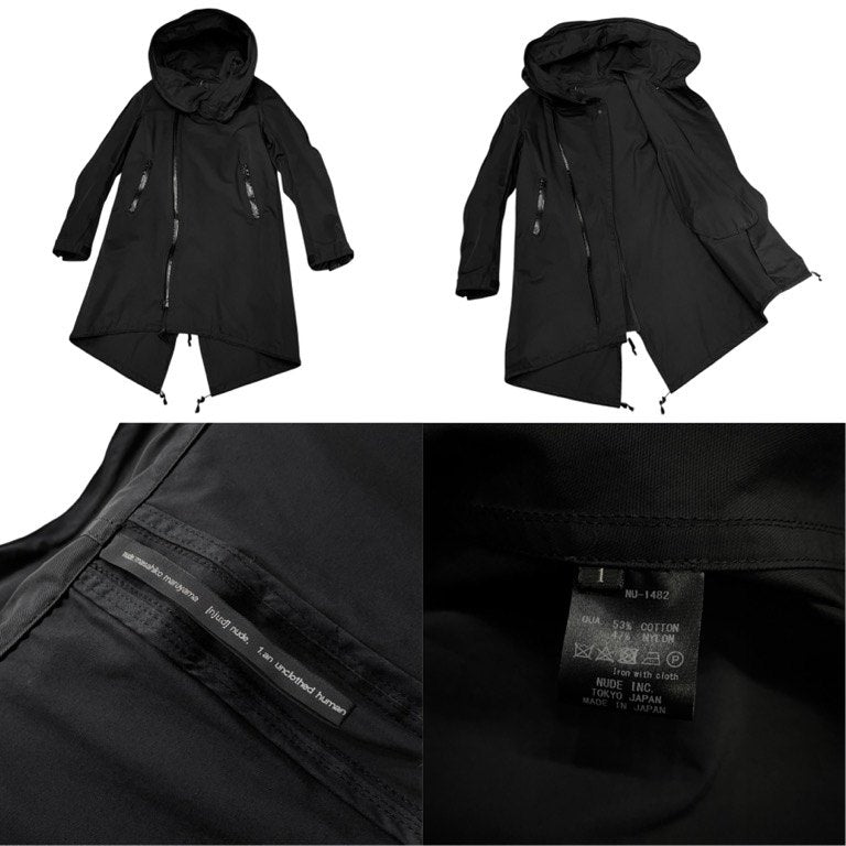 nude:masahiko maruyama 21AW WATER REPELLENT Military Coat 塩縮撥水加工コットンナイロンツイル止水ジップモッズコート ファスナー ジャケット パーカ ブルゾン アウター 定価86,900円 NU-1482 ヌード マサヒコマルヤマ メンズ