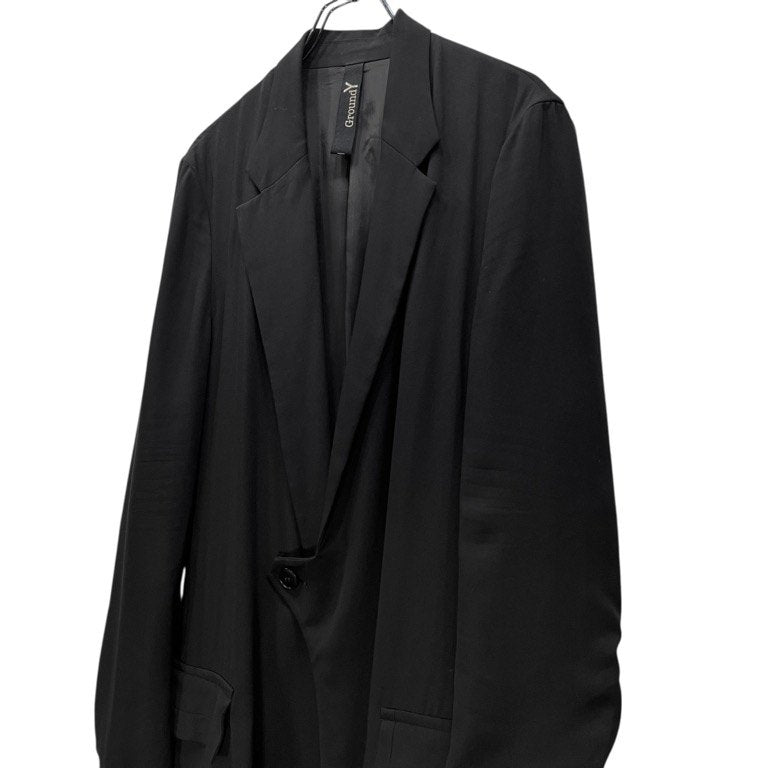 Ground Y 15AW ONE BUTTON COAT テンセルワンボタンロングコート ジャケット ブルゾン アウター Yohji Yamamoto ヨウジヤマモト グラウンドワイ メンズ レディース ユニセックス