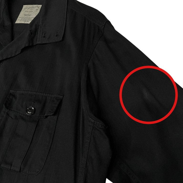 Yohji Yamamoto Pour Homme 17AW コットンヘリンボーンベルテッドロングコート 製品染HB M-スタンドカラーB製品染コート 定価82,080円 ジャケット ブルゾン アウター ヨウジヤマモトプールオム メンズ
