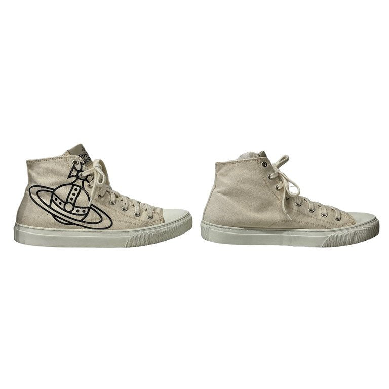 Vivienne Westwood 20AW PLIMSOLL HI TOP コットンキャンバスオーブロゴプリントハイカットスニーカー プリムソールハイトップシューズ 靴 クツ 43 ヴィヴィアンウエストウッド メンズ