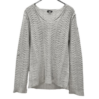 ANN DEMEULEMEESTER コットンモヘヤウール総編み柄Vネックニットセーター Archive モヘア トップス アンドゥムルメステール メンズ