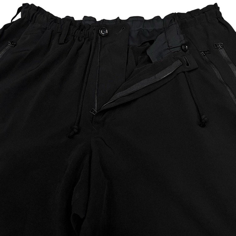 Y's BANG ON! 18SS トリアセテートポリエステルクレープデシンジップポケット裾リブワイドイージーパンツ ボトムス Yohji Yamamoto Pour Homme ワイズバングオン ヨウジヤマモトプールオム メンズ