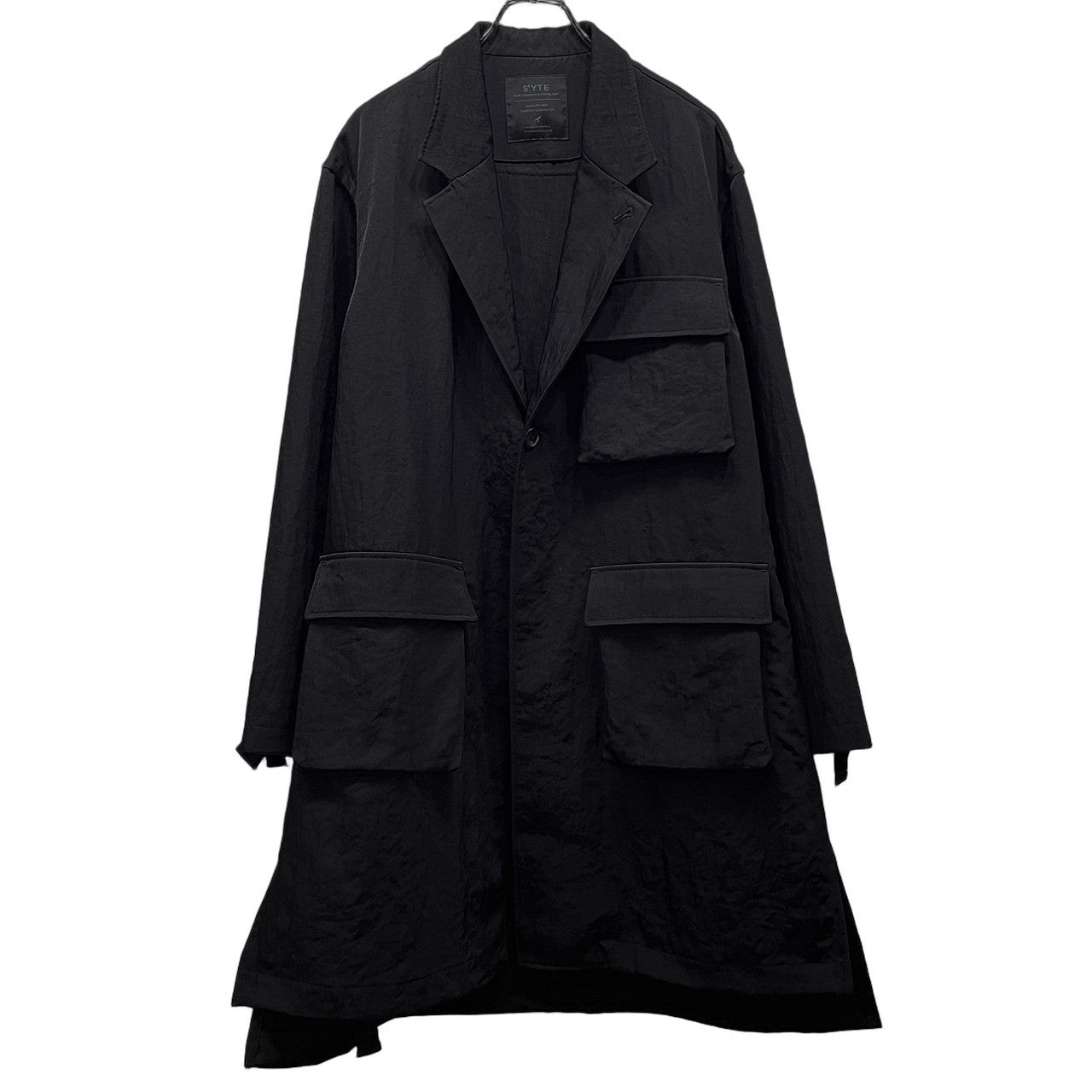 S'YTE Yohji Yamamoto WASHED HIGH-DENSITY NYLON TWILL LONG JACKET WITH MULTIPLE POCKETS ナイロンツイルマルチポケットロングジャケット ブルゾン コート アウター サイト ヨウジヤマモト メンズ レディース ユニセックス