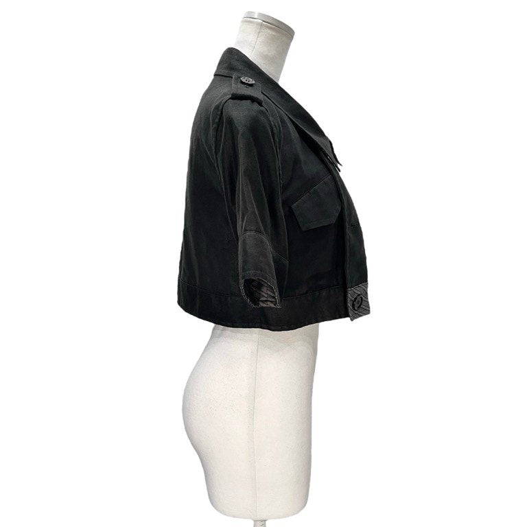 LIMI feu コットンラミーダブルブレストショートジャケット ブルゾン アウター Yohji Yamamoto リミフゥ ヨウジヤマモト レディース