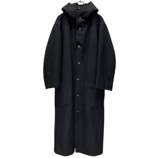 Yohji Yamamoto Pour Homme 97AW ウールメルトンハイネックフーデッドロングコート Archive 90s 蝋人形期 ジャケット ブルゾン アウター フード ヨウジヤマモトプールオム メンズ