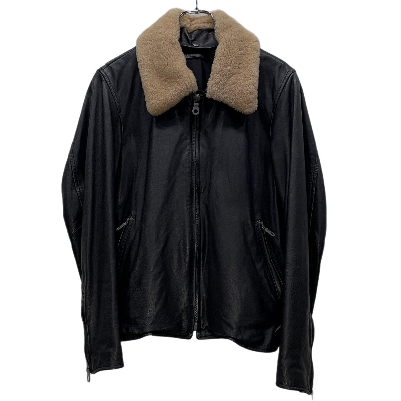 Yohji Yamamoto Pour Homme 10AW 襟ボアホースレザージャケット ライダース ririジップ ファー ブルゾン コート アウター Archive THE MEN 4.1 2010 TOKYO ヨウジヤマモトプールオム メンズ