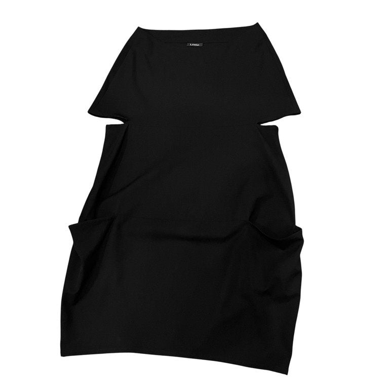 LIMI feu ウールギャバジンノースリーブ立体ネックワンピース 変形 トップス アウター ブラウス Yohji Yamamoto Femme リミフゥ ヨウジヤマモト レディース