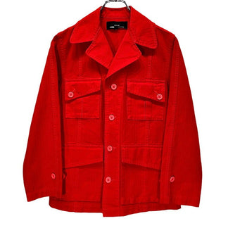 tricot COMME des GARCONS 06SS コットンヘリンボーン製品染め4ポケットワークジャケット ブルゾン コート アウター Archive 赤 レッド トリコ コムデギャルソン レディース