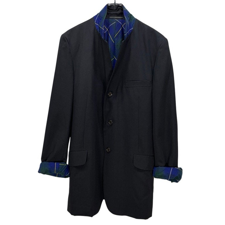 Y’s for men ウールギャバジンチェック裏地段返り3Bテーラードジャケット ブレザー ブルゾン コート アウター Yohji Yamamoto Pour Homme ヨウジヤマモトプールオム ワイズフォーメン メンズ