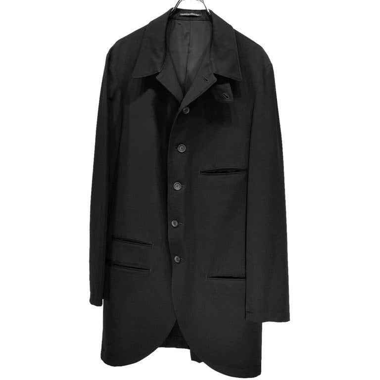 Yohji Yamamoto Pour Homme 20SS ウールギャバジン6Bストラップスタンドカラー燕尾ロングテーラードジャケット HN-J45-100