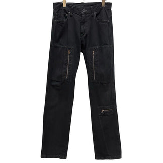 Y's for men ジップカーゴポケットブラックデニムパラシュートパンツ ボトムス Archive Yohji Yamamoto Pour Homme ヨウジヤマモトプールオム ワイズフォーメン メンズ