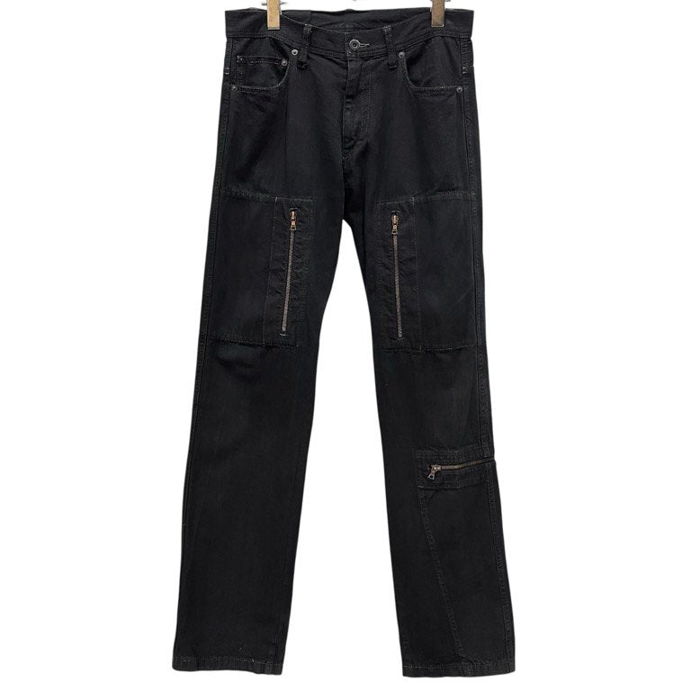Y's for men ジップカーゴポケットブラックデニムパラシュートパンツ ボトムス Archive Yohji Yamamoto Pour Homme ヨウジヤマモトプールオム ワイズフォーメン メンズ