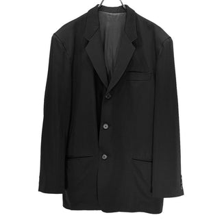 Yohji Yamamoto Pour Homme ウールタキシードクロス3Bテーラードジャケット Archive 80s 90s 初期 丸文字ロゴ ブルゾン コート アウター ヨウジヤマモトプールオム メンズ