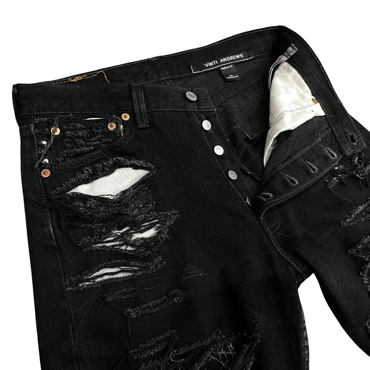 VINTI ANDREWS リーバイスリメイクダメージデニムパンツ ジーンズ 加工 Levi's ボトムス ヴィンティアンドリュース メンズ