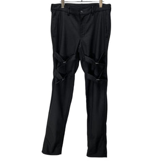 COMME des GARCONS HOMME PLUS 14AW ウールサージスリムボンテージパンツ ベルト Archive 聖なる(穴の空いた)ジャケット Holy(Hole) Jacket ボトムス コムデギャルソンオムプリュス メンズ