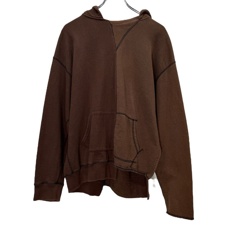 JieDa 19AW アシンメトリービックシルエットパーカー トップス フーディ 切替 ツギハギ 後付けフーディ  ジエダ メンズ レディース Jie-19W-CT03