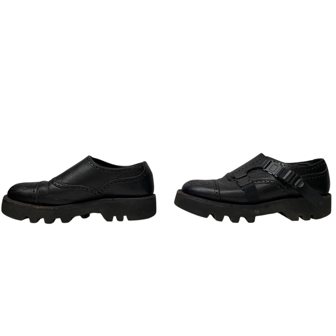 foot the coacher ダブルモンクストラップボリュームソールレザーブローグシューズ 短靴 クツ チップ 7 1/2 25.5cm フットザコーチャー メンズ