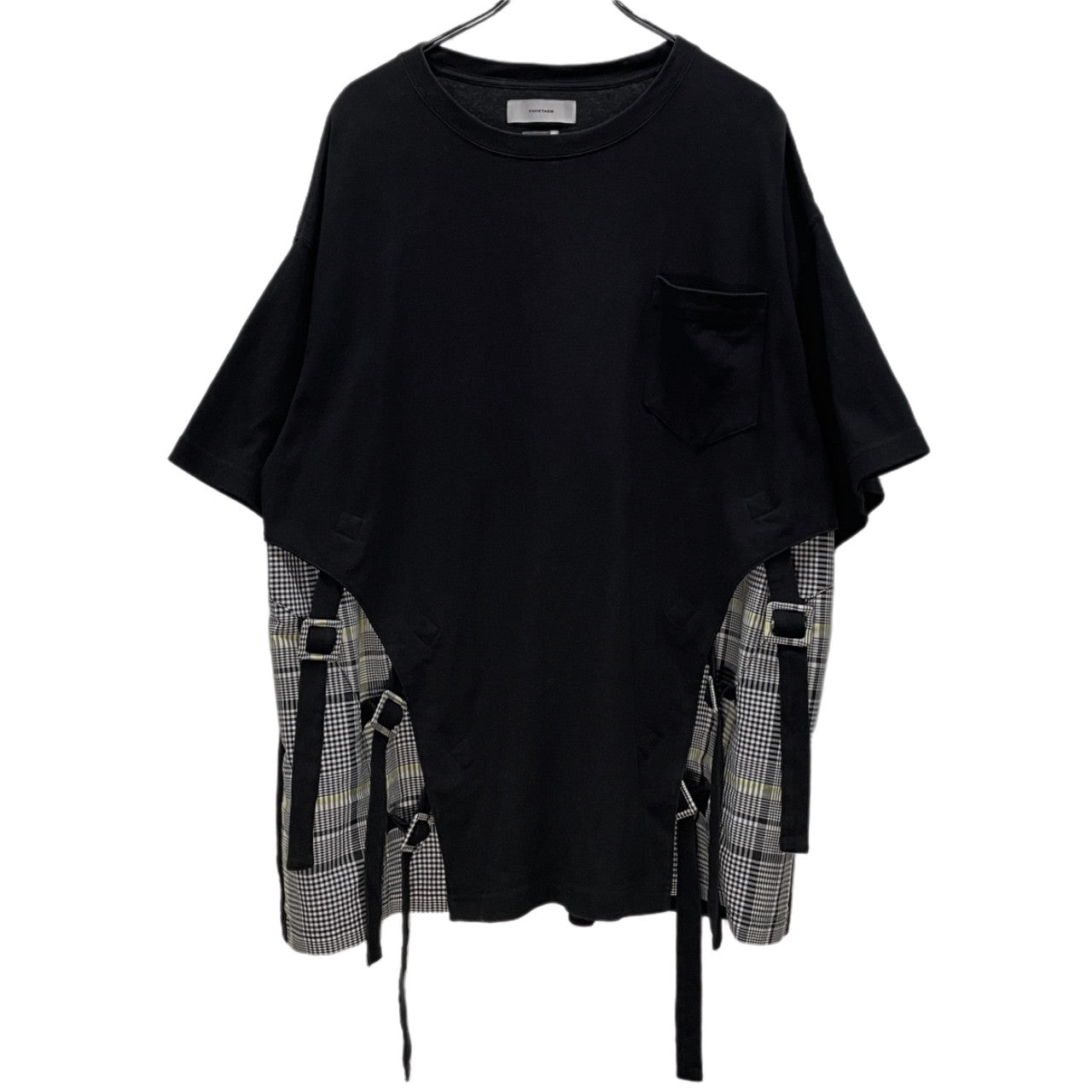FACETASM 21SS BUCKLE BELT CHECK TOPS バックルベルトチェックレイヤードTシャツ カットソー Tee T-shirt トップス 定価33,000円 ファセッタズム メンズ