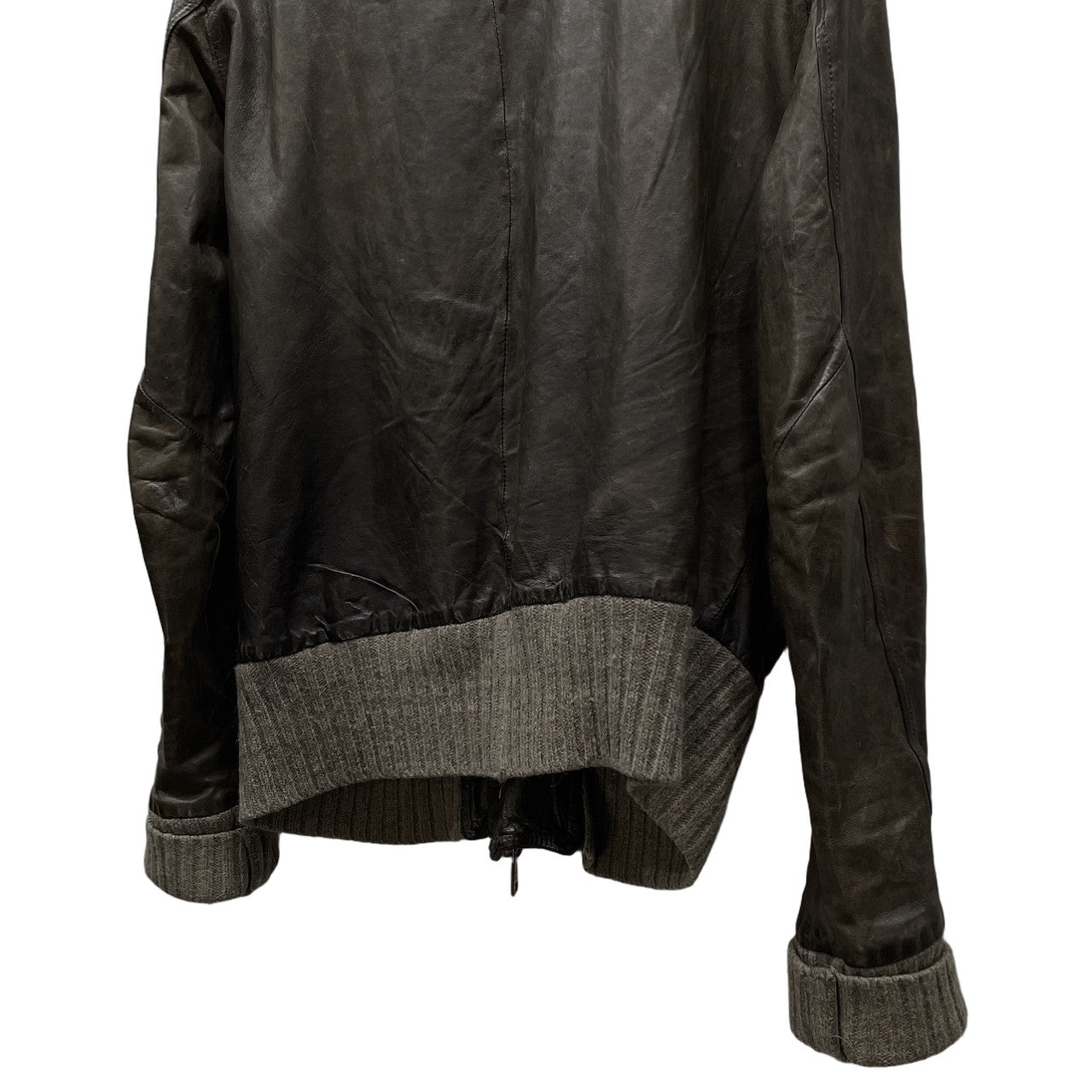GIORGIO BRATO ラムレザーノーカラージップアップリブブルゾン ライダースジャケット コート アウター ジョルジオブラット メンズ