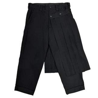 Yohji Yamamoto Pour Homme 18SS ウールギャバジンスカートドッキングテーパードパンツ 左プリーツマッキンパンツ LOOK25 Archive シワギャバ HW-P16-100 定価97,200円 ヨウジヤマモトプールオム メンズ