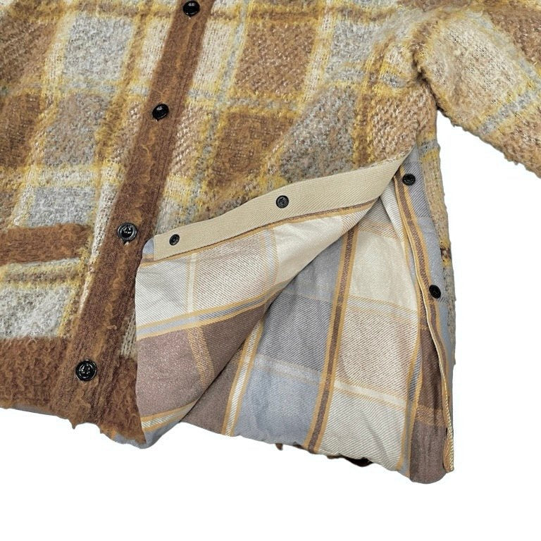 sacai 24AW サイドスナップボタンスリットチェック柄ニットカーディガン トップス サカイ メンズ