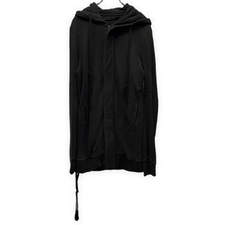 N/07 バックカットオフレイヤードサムホールリブスウェットロングパーカー フーディ 指貫 トップス アウター エヌゼロナナ メンズ