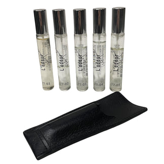 L’odeur Yohji Yamamoto Eau de Cologne オーデコロン 5本セット 15ml 77-01 77-02 77-03 77-04 77-05 レザーケース 香水 定価27,500円 ヨウジヤマモト メンズ レディース ユニセックス