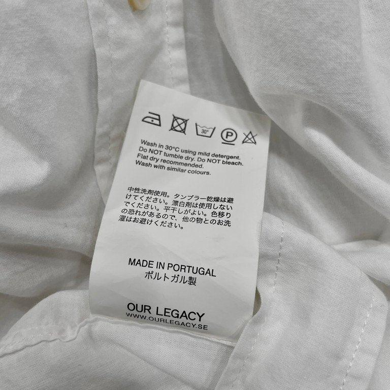 OUR LEGACY BORROWED BD SHIRT WHITE VOILE コットンボイルオーバーサイズボタンダウンシャツ ブラウス トップス アワーレガシー メンズ