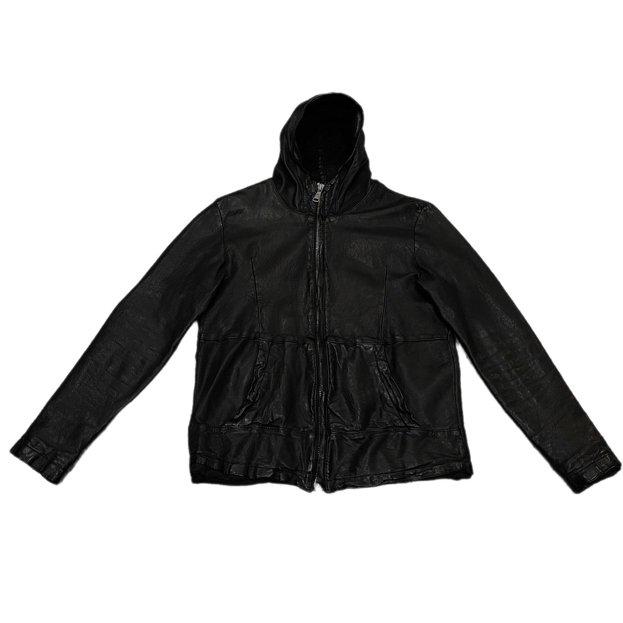 GIORGIO BRATO 17SS ラムレザーフーデッドジップアップジャケット ブルゾン パーカー フード ジョルジオブラット メンズ